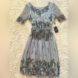 Beautiful beaded grey dress for weddings